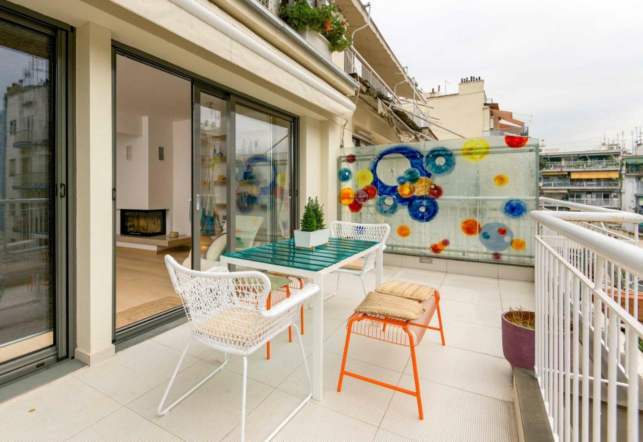Stylish 3-Bedroom Apartment & Terrace Saloniki Zewnętrze zdjęcie